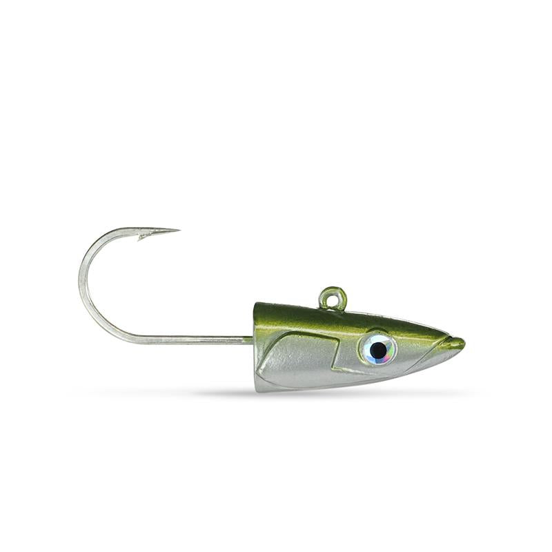 Cabeçotes Crazy Sand Eel 180 Off Shore - 35g - Vert Khaki - Pack 2