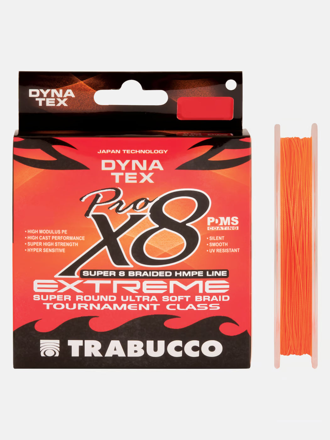 Fio Trabucco Dyna-Tex Pro Extreme X8 - Fluo Orange - 300MT