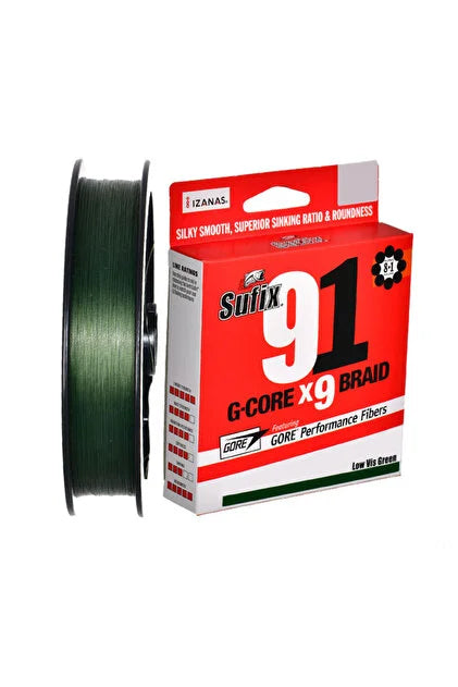 Fio Sufix 91 G-Core X9 Braid - Low vis green -150MT