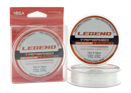 Vega Legend Tapered Shock Leader - Clear