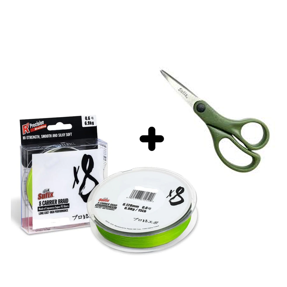 Fio Sufix 8 Carrier Braid - Neon Chartreuse - 270MT + Tesoura