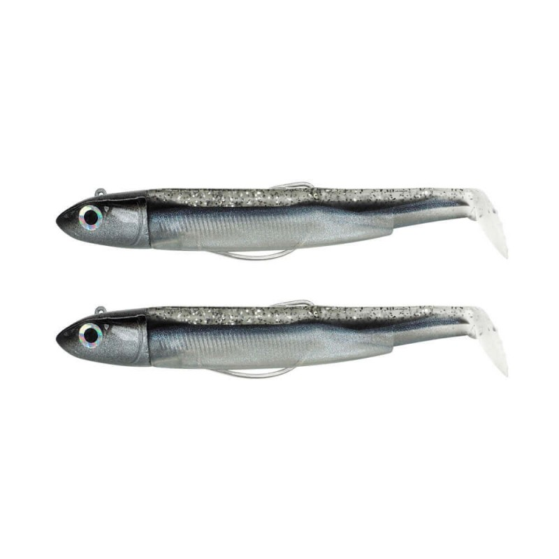 Vinil Fiiish - Black Minnow 120 (nº3) - Double Combo - Off Shore 25g - Black Mullet