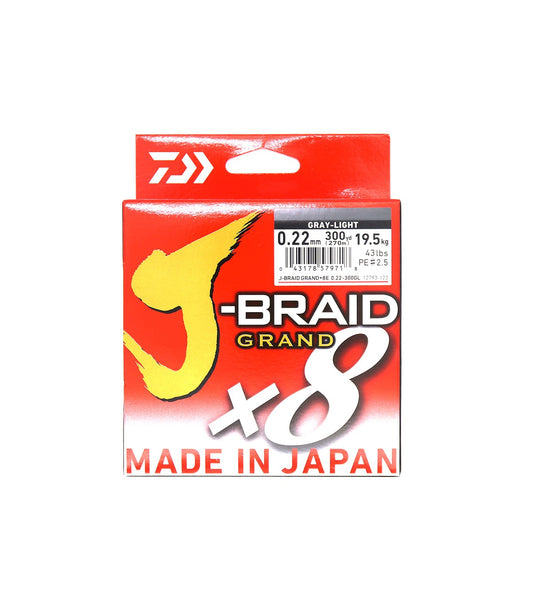 Fio Daiwa  J‑Braid Grand X8 - 300 MT -  Gray‑Light